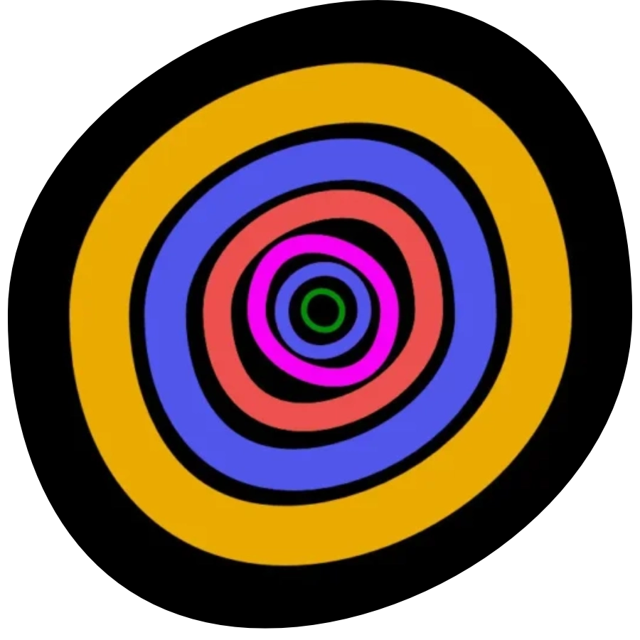 símbolo del inconsciente en elipses de colores