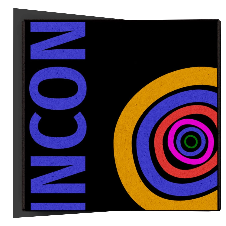 mockup de empaque con símbolo del inconsciente y texto en vertical