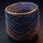 un brazalete conceptual, estructura de hilos de metal