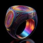 un anillo conceptual, estructura de colores fondo oscuro