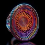 un anillo conceptual de perfil con colores fondo oscuro