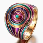 un anillo conceptual, estructura de colores fondo claro