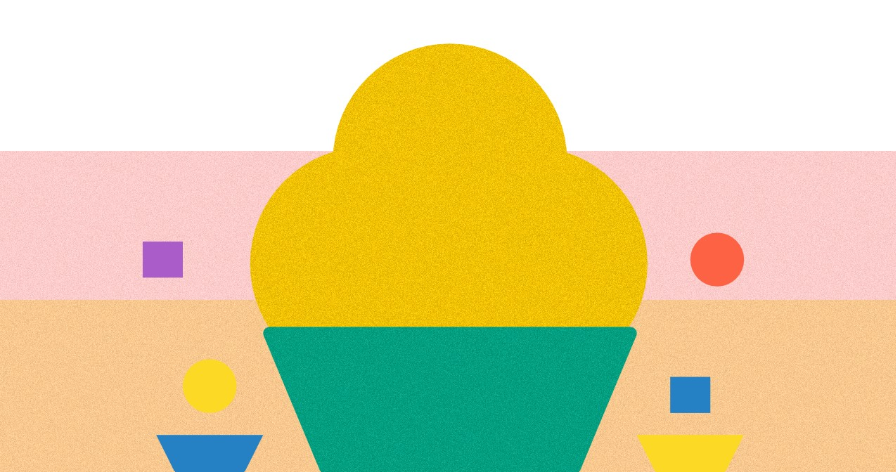 helado con formas geométricas