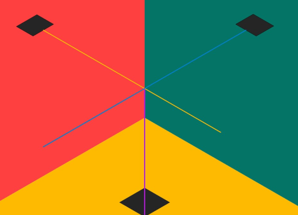 isometría con tres vistas